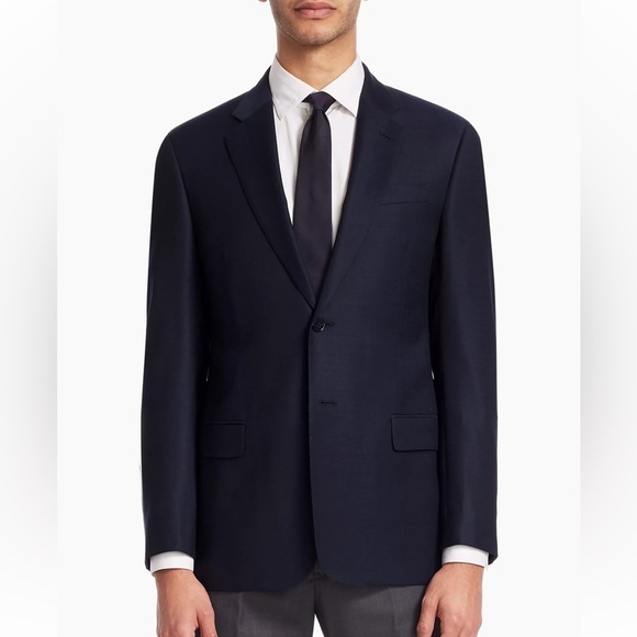 Emporio Armani G-Line Wool Blazer Slim-Fit Two-Button Men’s 54 Navy Blue - Picture 1 of 9